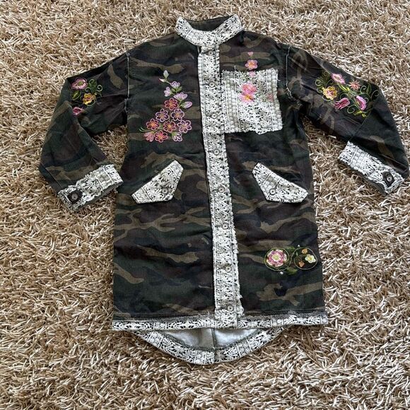 POL Open Front Camo & Floral Cardigan Size S - Picture 6 of 10